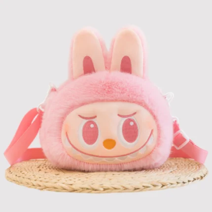 Labubu Plush Shoulder Bag Solid Pink – Big Into Energy Series